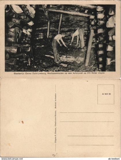 Postkaart Limburg Limbourg Bergwerk Stollen Staatsmine Emma 1923