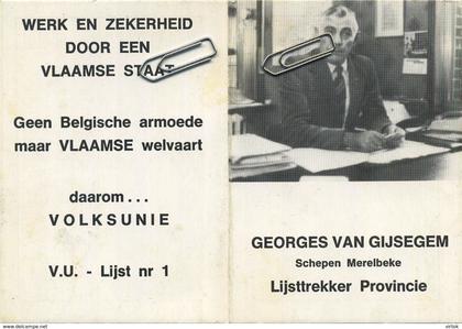 Merelbeke : Georges Van Gijsegem : Schepen : kalender 1982       :  15 x 10.5 cm :