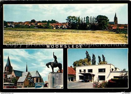 43489151 Moorslede Panorama Kerk met standbeeld van Peter Lievens Westhove Moors