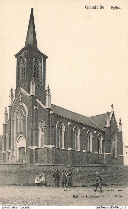 BELGIQUE - Grandville - Eglise - Edit H Desart - Oreye - animé - Carte Postale Ancienne