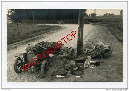 ABADAL-PERUWELZ-Voiture-Accident-Technique-2 Cartes Photo allemandes-Guerre14-18-1WK-BELGIQUE-BELGIEN-Flandern-