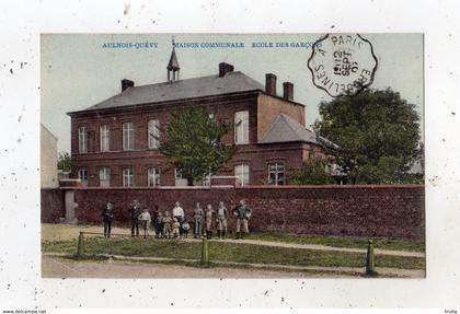 AULNOIS-QUEVY MAISON COMMUNALE ECOLE DES GARCONS CARTE COLORISEE