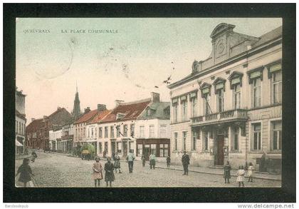 Quiévrain - Place Communale ( animée Edition THIRY Frères, Dour voyagé en 1909)