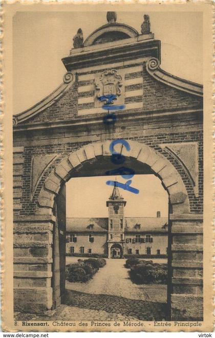 Rixensart  :  chateau   ( 1955 avec timbres )