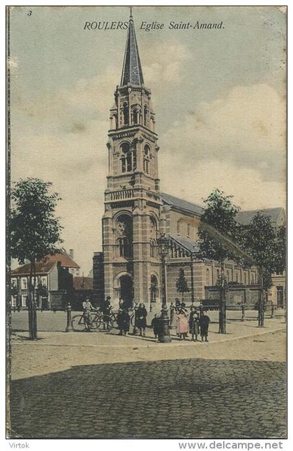 Roeselare :  Eglise Saint-Amand ( geschreven 1910 met zegel )