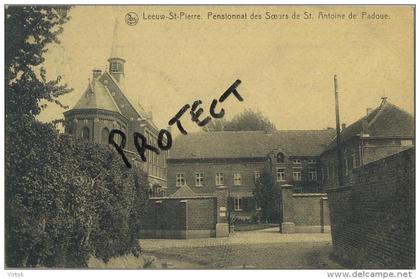 Sint-Pieters-Leeuw : Pensionnat des soeurs de St Antoine de Padue( gescheven kaart met zegel )