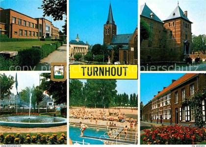 72860112 Turnhout Teilansichten Gebaeude Kirche Springbrunnen Freibad Turnhout