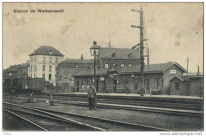 Welkenraedt   :  Station  ( ecrit 1909 avec timbre )  (  La Gare )