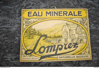 WELLIN.  LOMPREZ . BRASSERIE .RARE PUBLICITE EAU MINERALE.