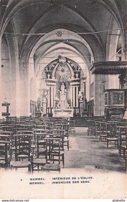 WEMMEL - interieur de l'église - 1907