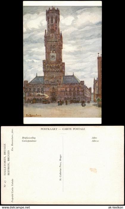 Brügge Brugge | Bruges HALLETOREN BRUGGE BEFFROY BRUGES Künstlerkarte 1920