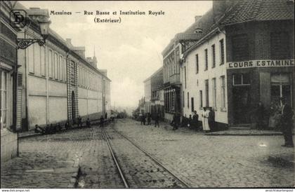 CPA Messines Mesen Westflandern, Lower Street und Royal Institution, Außenansicht