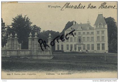 Wijnegem :   Kasteel - chateau :  Le Belvédère  ( geschreven 1910 met zegels )  HOELEN 988