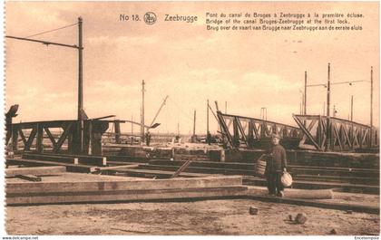 CPA Carte postale Zeebrugge Belgique  Pont du canal de Bruges à Zeebrugge VM74417-