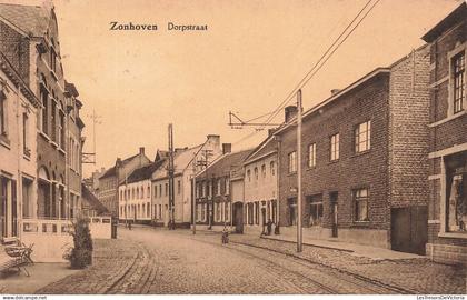 BELGIQUE - Zonhoven - Dorpstraat - Rue - Bâtiments - Banc - Ed. Willems Saenen - Obl Zonhoven - Carte postale ancienne