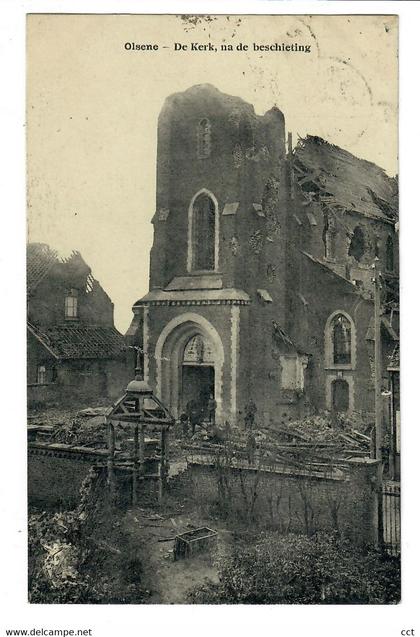 Olsene  Zulte  De Kerk, na de beschieting