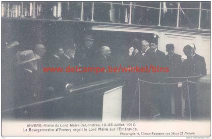 1910 Bezoek Burgemeester Londen. Ontvangst door Burgemeester Antwerpen