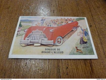 BC28-22 Carte à système Braine l'Alleud - Bonjour de Braine l'Alleud Autocar