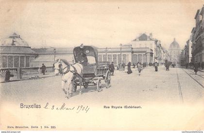 BELGIQUE - bruxelles - rue royale ( extérieur ) - calèche - carte postale ancienne