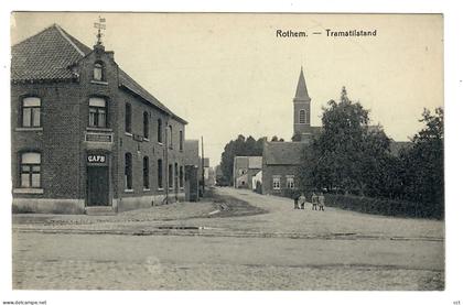 Rothem  Rotem   Dilsen-Stokkem    Tramstilstand   (zicht op café - arrêt du tram)