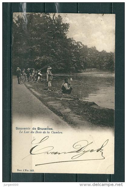 BRUXELLES: Le Lac Du Bois De La Cambre, gelopen postkaart 1902 (GA17921)