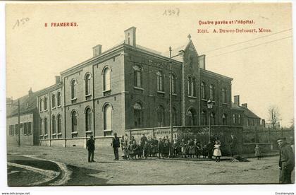 CPA Carte Postale - Belgique - Frameries - Quatre Pavés et L'Hôpital - 1907 (DG14959)