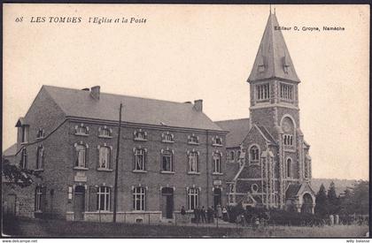 +++ CPA - LES TOMBES - FAULX LES TOMBES - Gesves - Eglise et Poste  //