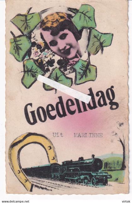 Mechelen-Bovelingen  --  Marlinne  :  goedendag  (  1937  met zegel )