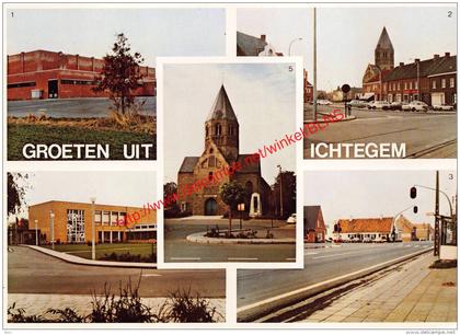 Sporthal - marktplein - Kruispunt De Engel - St.-Michielskerk - Ichtegem