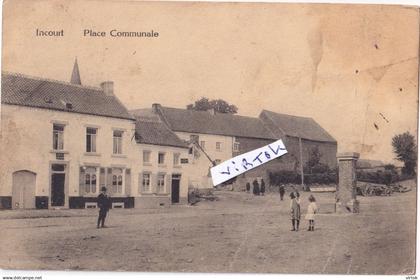 Incourt :  place communale   ( ecrit 1927 avec timbre )  voir scan pour detail