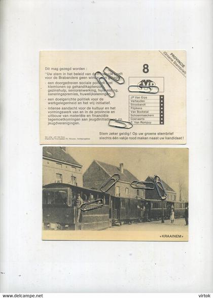 Kraainem :  TRAM  -  verkiezingsdrukwerk zie scans      (  15 x 9.5 cm   )