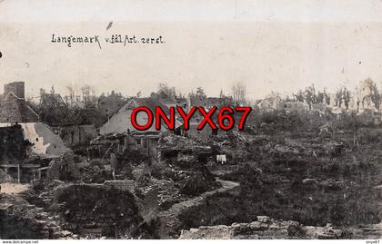 Carte Photo Militaire Allemand LANGEMARK-POELKAPELLE-Ypern-Flandern-Belgique-Vue du village en ruine Guerre-Krieg 14-18