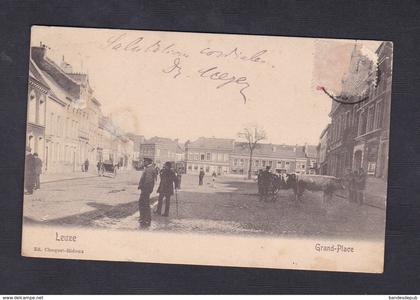 Leuze en Hainaut - La Grand Place ( Grande Place animée Ed Choquet Ridoux)