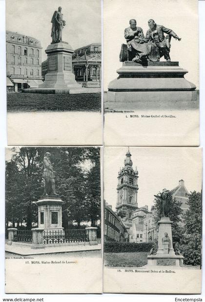 CPA - 4 Cartes Postales - Belgique - Mons - Statues  (BR14608)