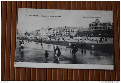 CPA de  OSTENDE la plage hotels chalet  edt. lebon ostende Oostende BELGIQUE BELGIE flandre occidentale assez animée