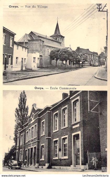 [-50%] BELGIQUE - OREYE - Rue du Village - Ecole Communale - Carte Postale Ancienne