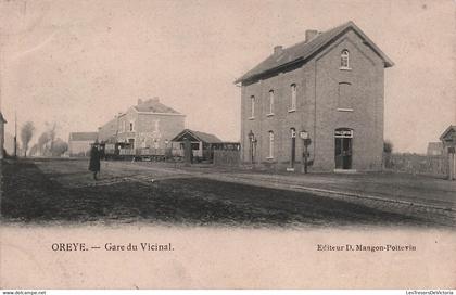 BELGIQUE - oreye - gare du vicinal - tramway - editeur mangon poitevin - carte postale ancienne -