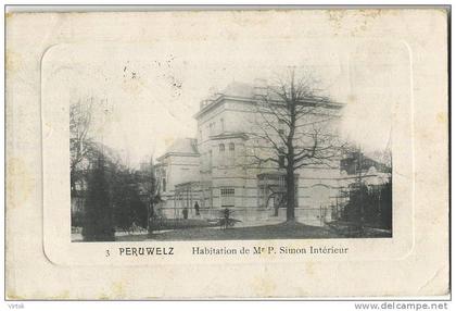 Peruwelz :  Habitation de Mr. P Simon intérieur ( ecrit 1912 avec timbre )