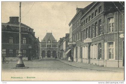 Péruwelz :  Station  ( ecrit 1908 avec timbre )  (  La Gare )