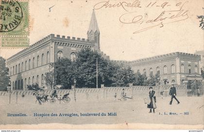 BRUXELLES     HOSPICE DES AVEUGLES , BOULEVARD DU MIDI   ( CHACET  RETOUR A L'ENVOYEUR )  2 SCANS