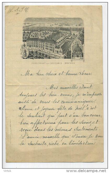 Scherpenheuvel : Pensionnat Ursulines  (  Vieux lettre   18 x 11 Cm  4 pages )