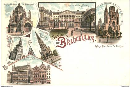 CPA Carte Postale -Belgique-Bruxelles - Souvenir de Bruxelles multi vues début 1900 VM46798