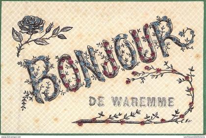 BELGIQUE - WAREMME -Bonjour de Waremme - Carte pailletée - Carte Postale Ancienne