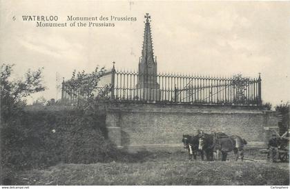 CPA Europe > Belgique > Brabant wallon > Waterloo Monument des Prussiens Militaria Chevaux