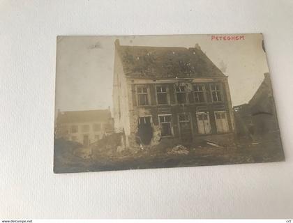 Peteghem  Wortegem-Petegem    FOTOKAART  Vernielingen in het centrum tijdens eerste wereldoorlog