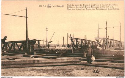 CPA Carte postale Belgique Zeebrugge  Pont Canal de Bruges à Zeebrugge  VM73776