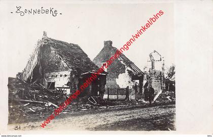 Oude foto van schade Wereldoorlog I - Zonnebeke