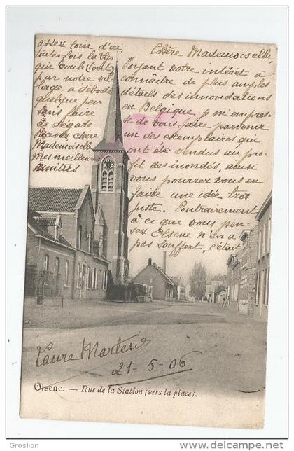 OLSENE (ZULTE) RUE DE LA STATION  (VERS LA PLACE) 1906