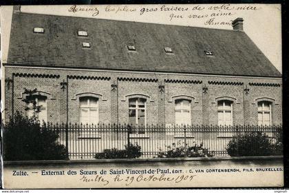 Zulte: Externat des soeurs de Saint-Vincent-de-Paul - écrite: ZULTE  1905