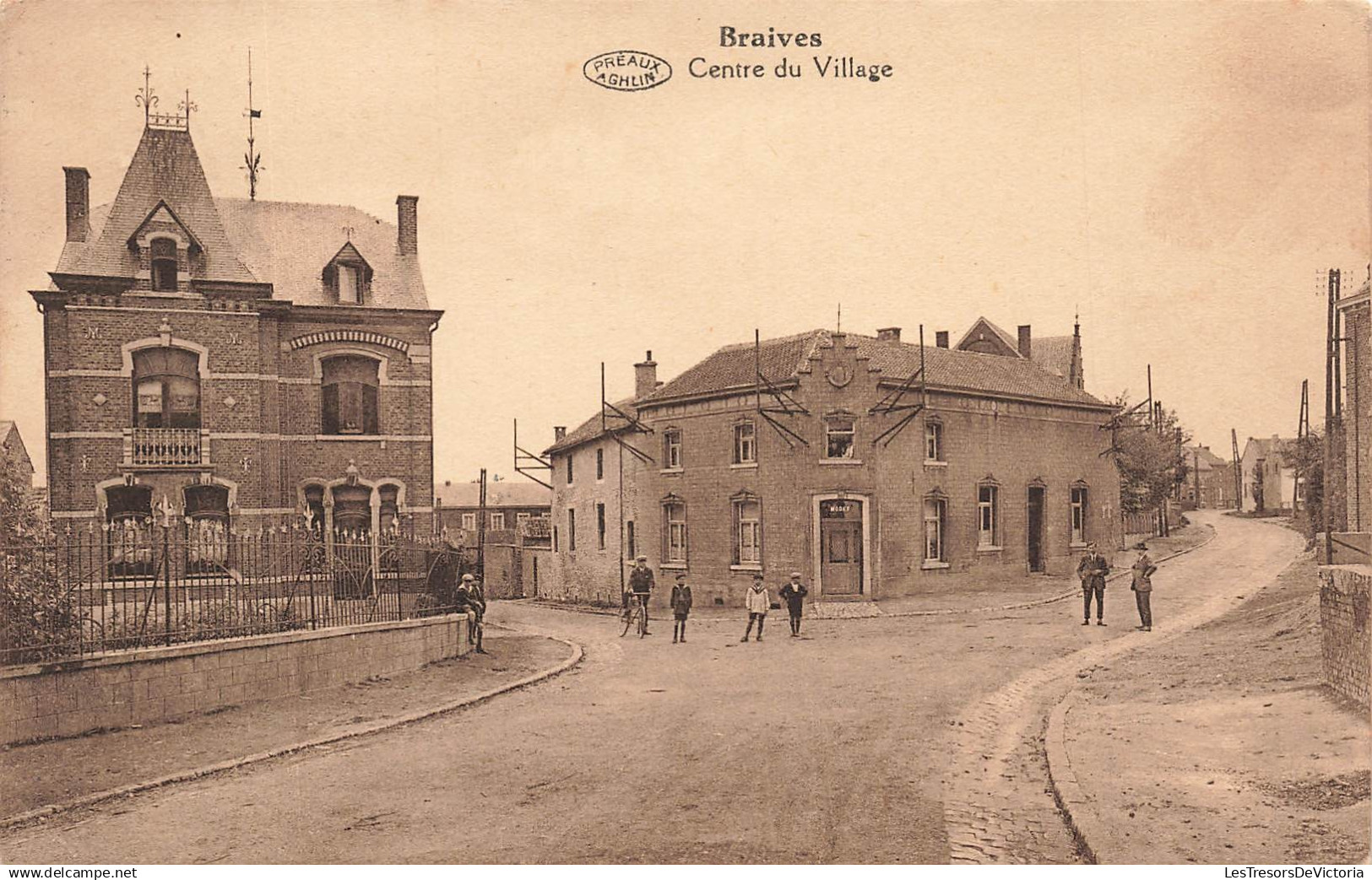 BELGIQUE - Braives - Centre du Village - Préaux Aghlin - Animé - Carte Postale Ancienne